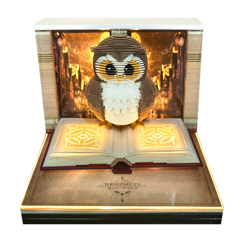 Magic Owl 3D Paper Sculpture Memo Pad