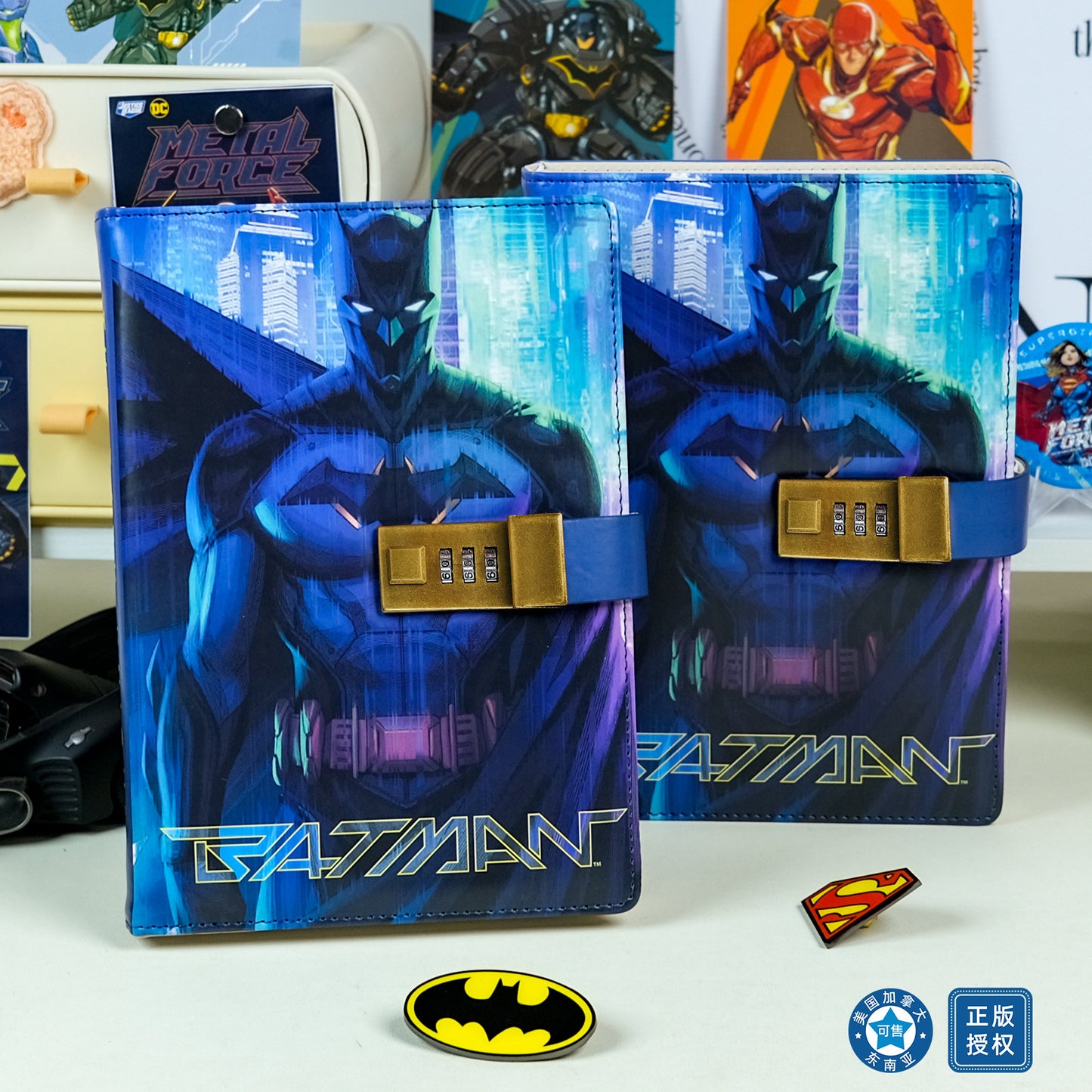 Taccuino ufficiale DC Batman con blocco password – Diario dei supereroi per studenti e fan