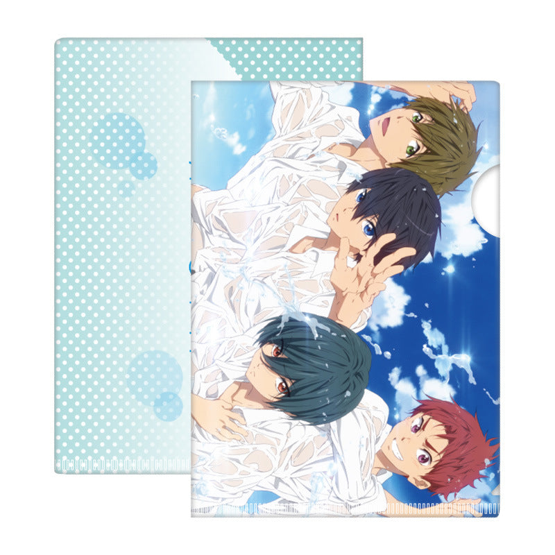 Licenza GRATUITA! Cartella di file in PVC Anime Iwatobi Swim Club | Haruka Nanase Rin Matsuoka Personaggio Portadocumenti di cancelleria per fan e collezionisti