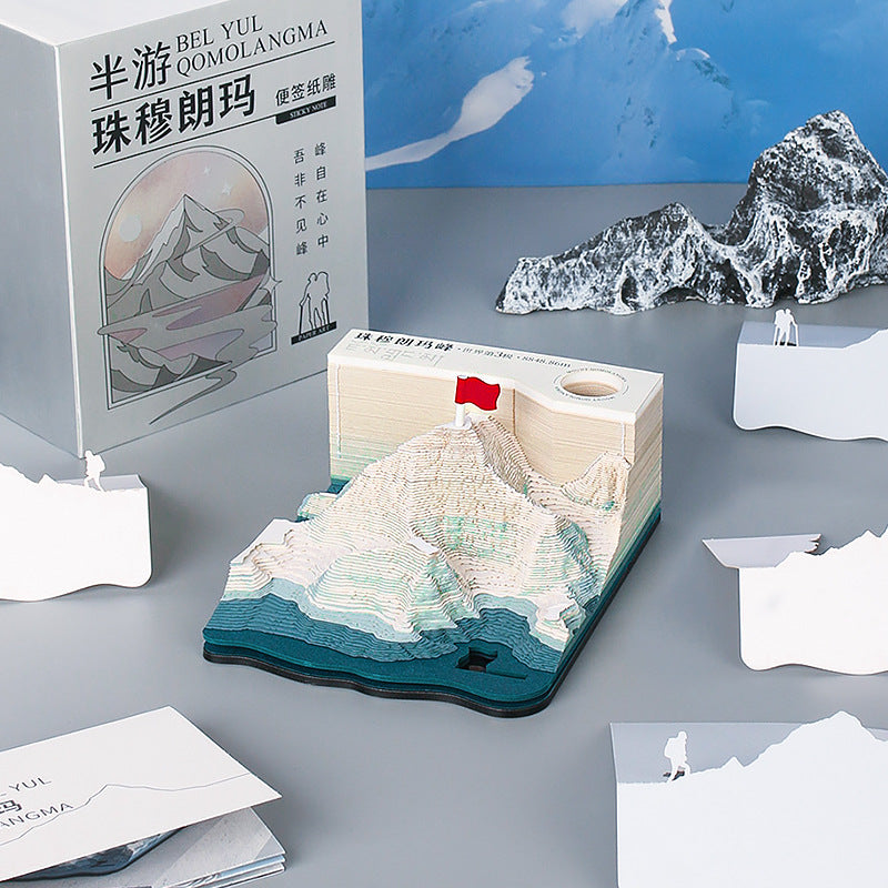 에베레스트 산 3D 메모 패드 | 창의적인 종이 조각 스티커 메모 선물 및 여행 기념품