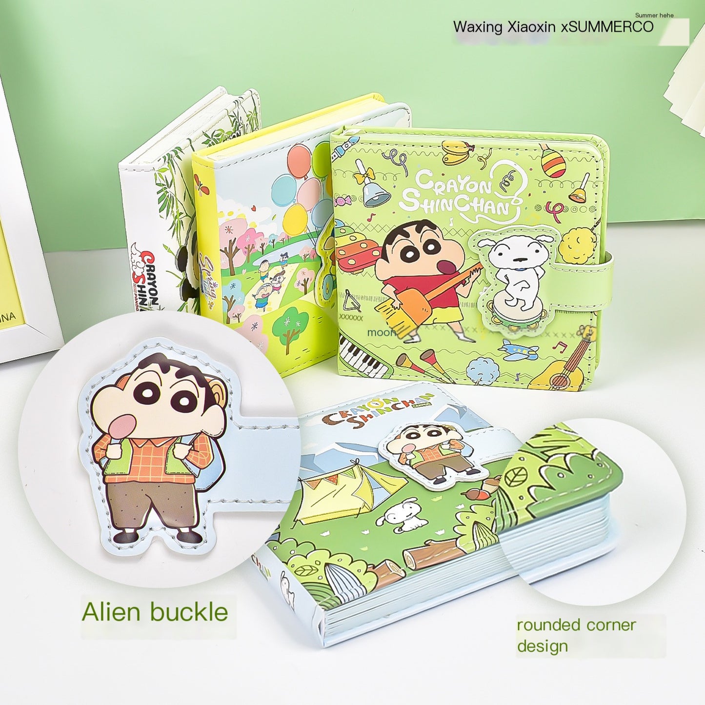 Официальный блокнот Crayon Shin-chan с магнитной отделкой из искусственной кожи – журнал с милыми мультфильмами для студентов и коллекционеров