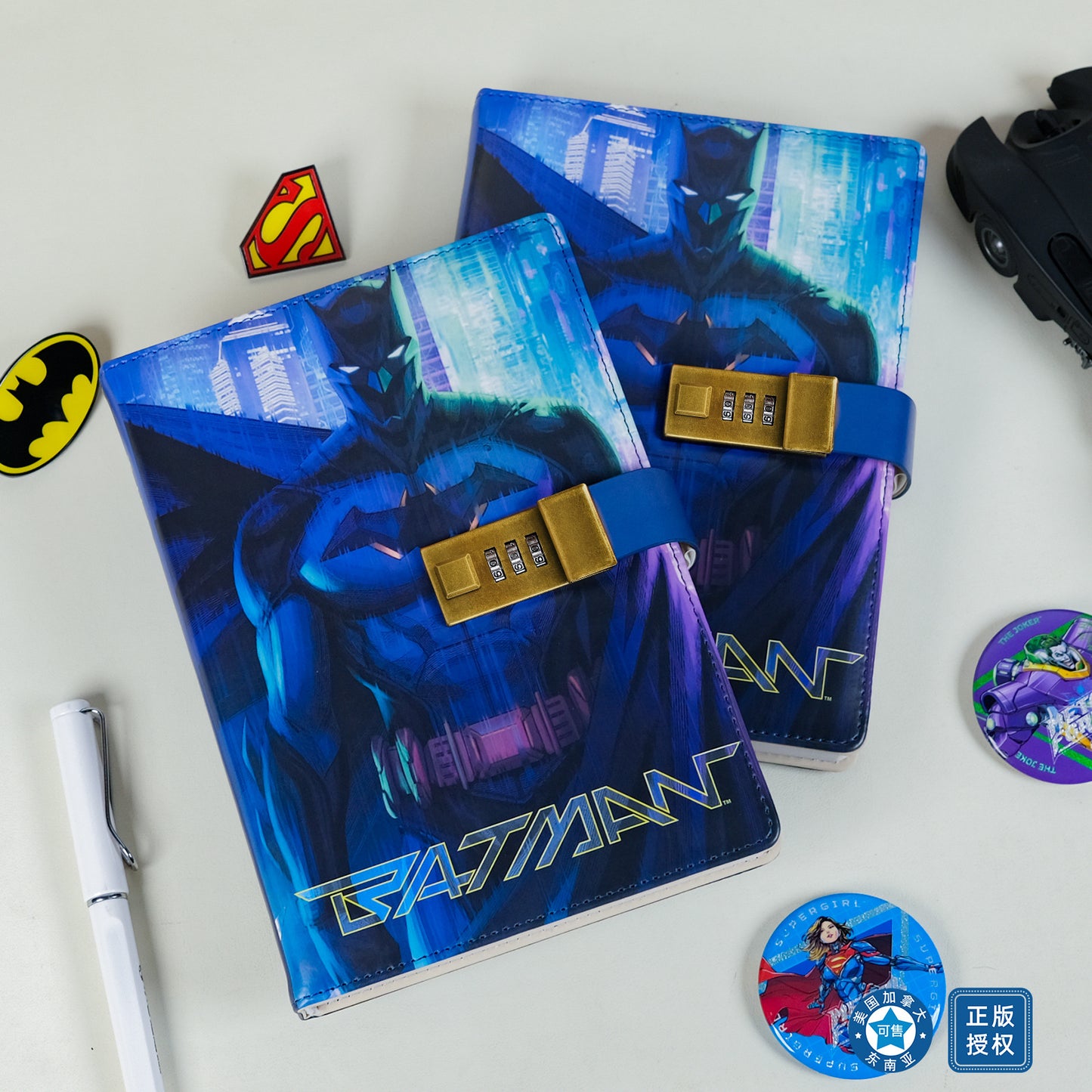 Taccuino ufficiale DC Batman con blocco password – Diario dei supereroi per studenti e fan