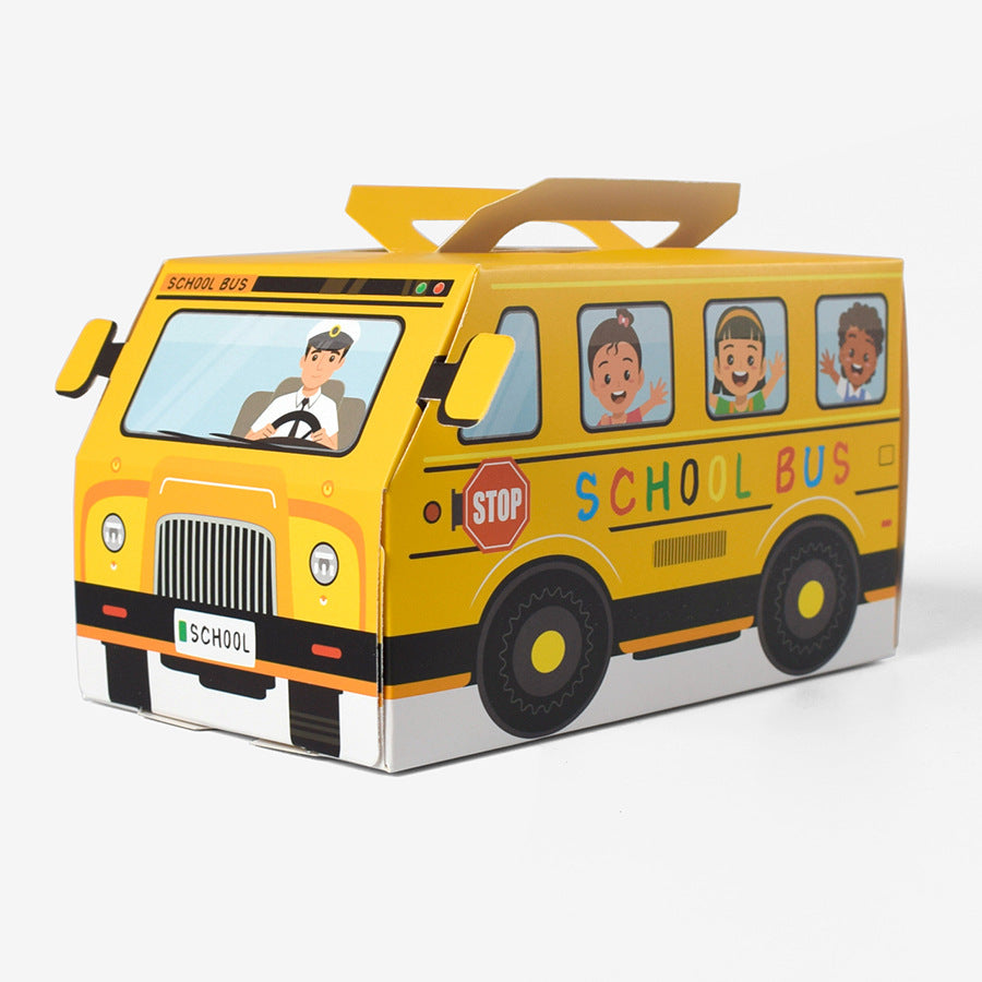 학교 파티 학교 버스 사탕 선물 상자로 돌아가기 | 아이 반환 선물을 위한 창조적인 Foldable 차 모양 종이상자