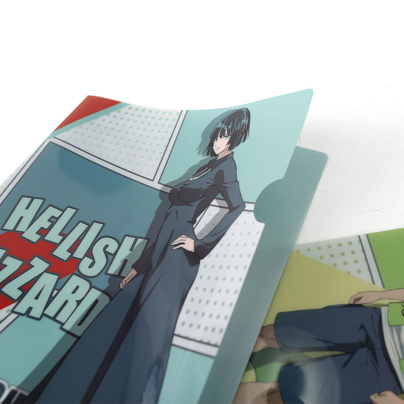 Лицензированная папка с файлами аниме One Punch Man Saitama & Hellish Blizzard в ПВХ | Официальный держатель документов для студенческих и офисных канцелярских принадлежностей