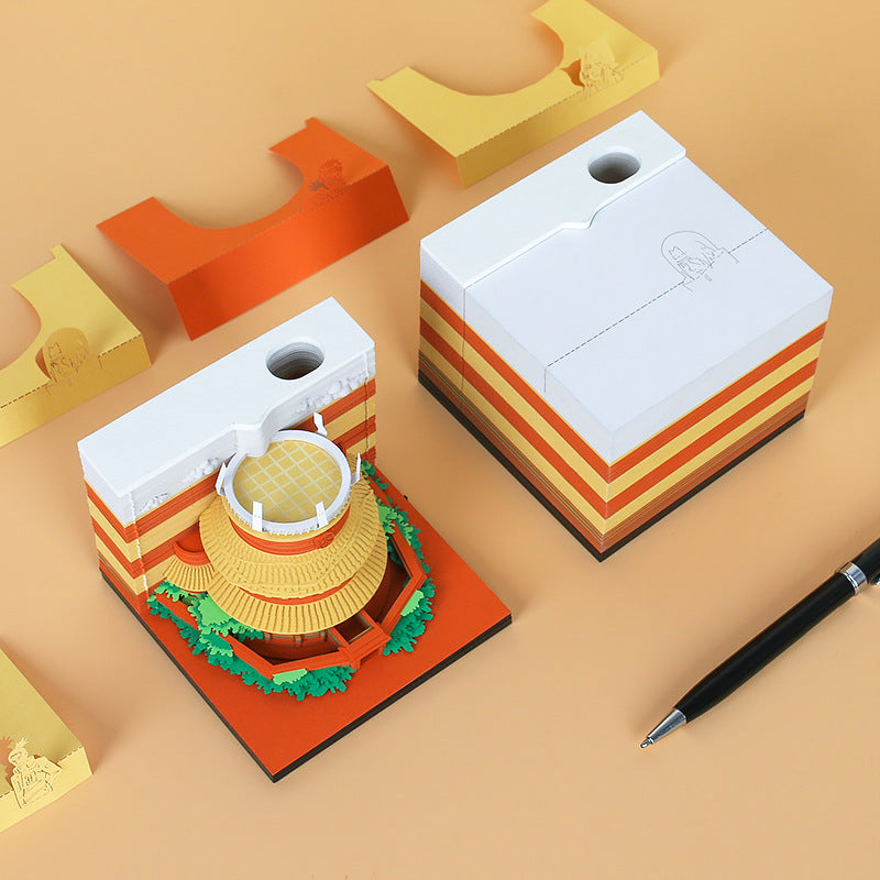 Naruto 3D Building Memo Pad with Light | Creative Paper Sculpture Sticky Notes Gift