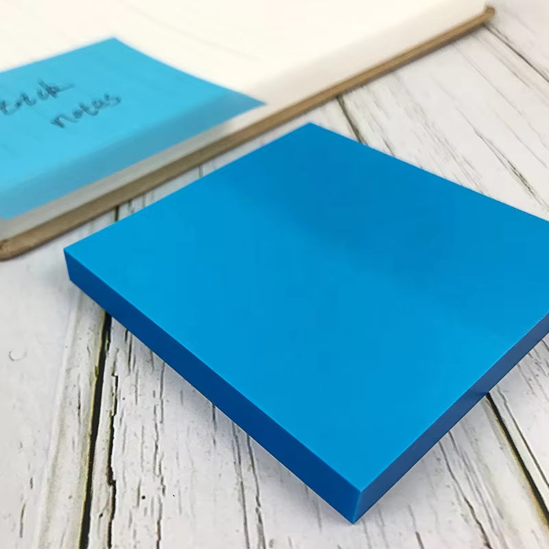 Blocco note adesivo in PET trasparente personalizzato all'ingrosso | Blocchi promemoria colorati riutilizzabili da 3x3 pollici per ufficio e scuola
