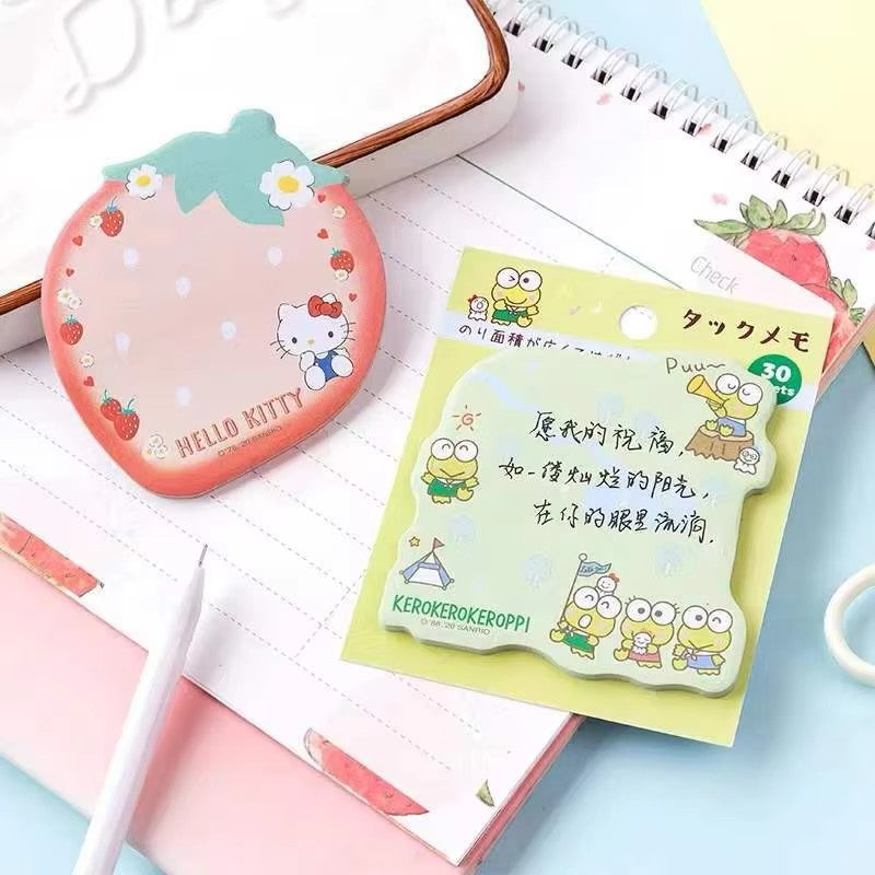 Note adesive Kuromi Melody Sanrio | Simpatico cartone animato Memo Pad Pochacco Notepad Planner Carta adesiva per studenti e ufficio