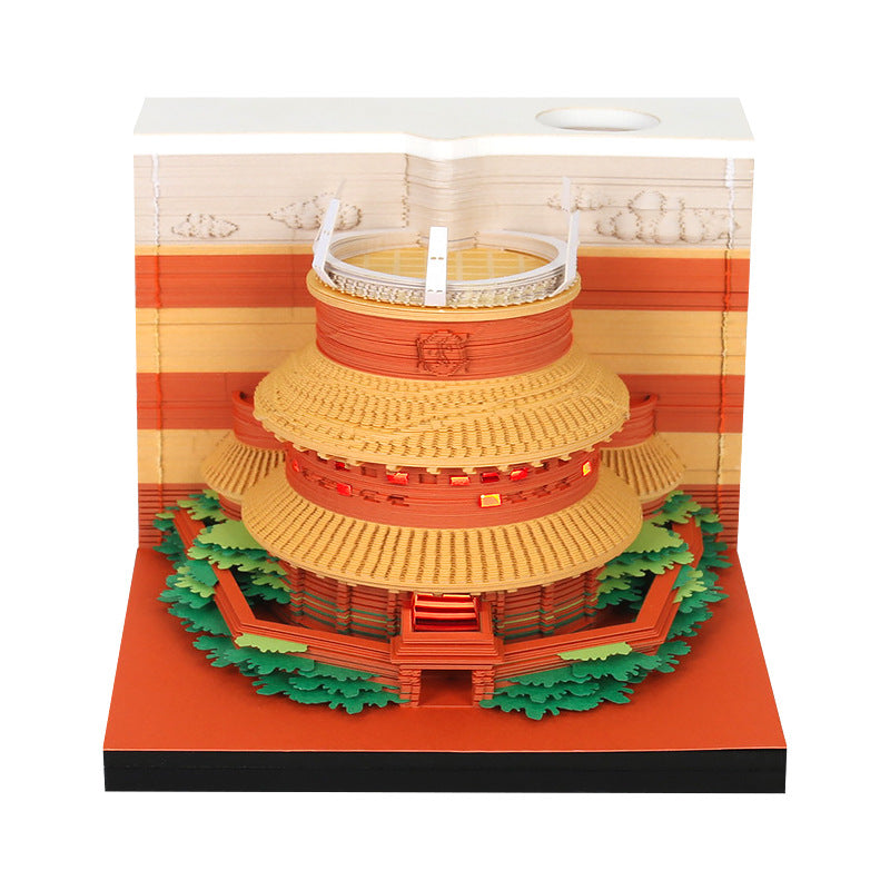 Naruto 3D Building Memo Pad with Light | Creative Paper Sculpture Sticky Notes Gift