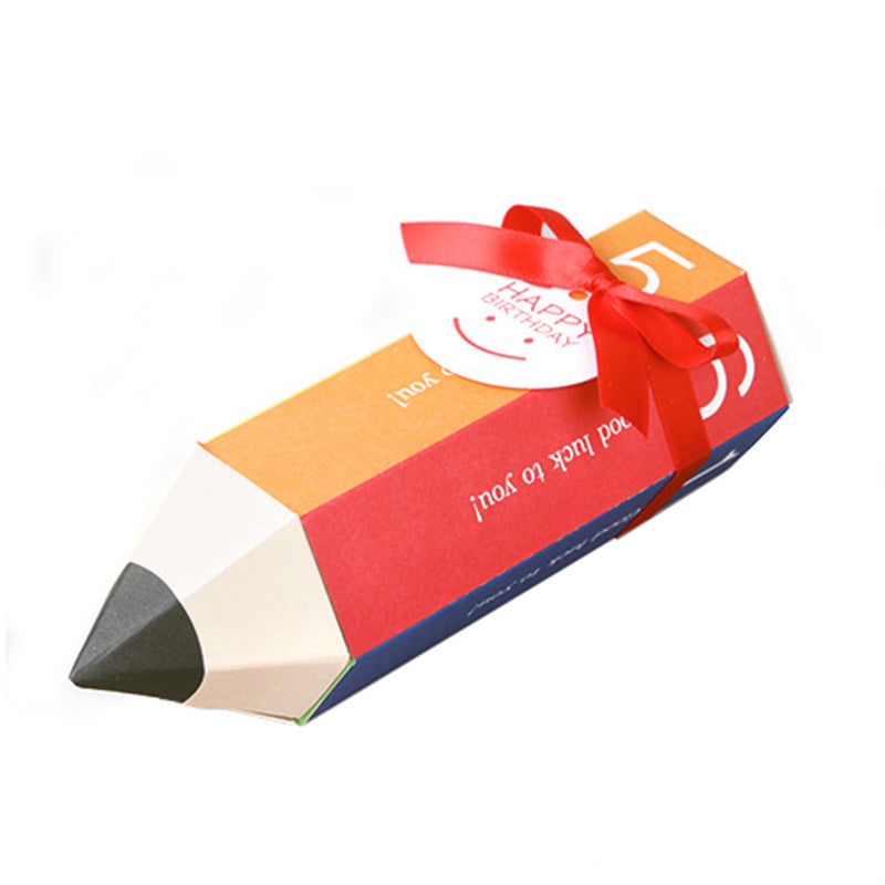 창의적인 연필 모양의 사탕 선물 상자 | 학교와 파티를 위한 다채로운 접이식 작은 선물 포장 상자