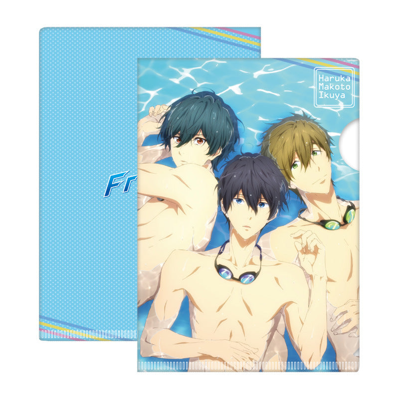 Licenza GRATUITA! Cartella di file in PVC Anime Iwatobi Swim Club | Haruka Nanase Rin Matsuoka Personaggio Portadocumenti di cancelleria per fan e collezionisti