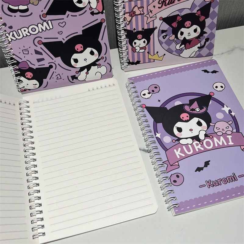 Блокнот Kuromi A5 на спирали | Симпатичный канцелярский журнал Sanrio для студентов и офисного использования