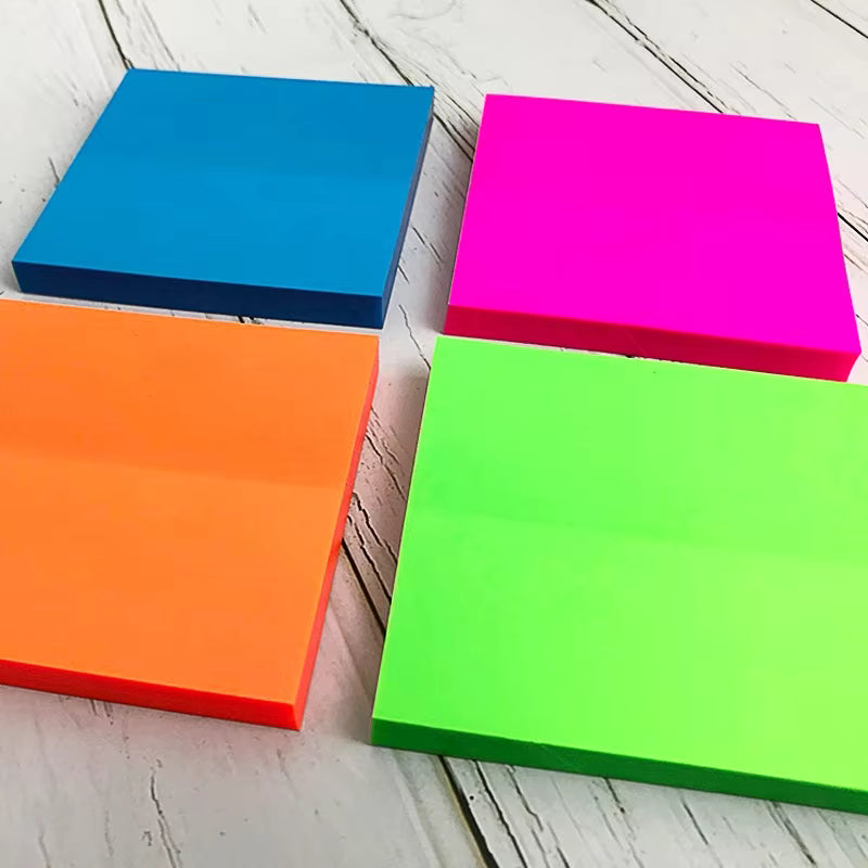 Blocco note adesivo in PET trasparente personalizzato all'ingrosso | Blocchi promemoria colorati riutilizzabili da 3x3 pollici per ufficio e scuola