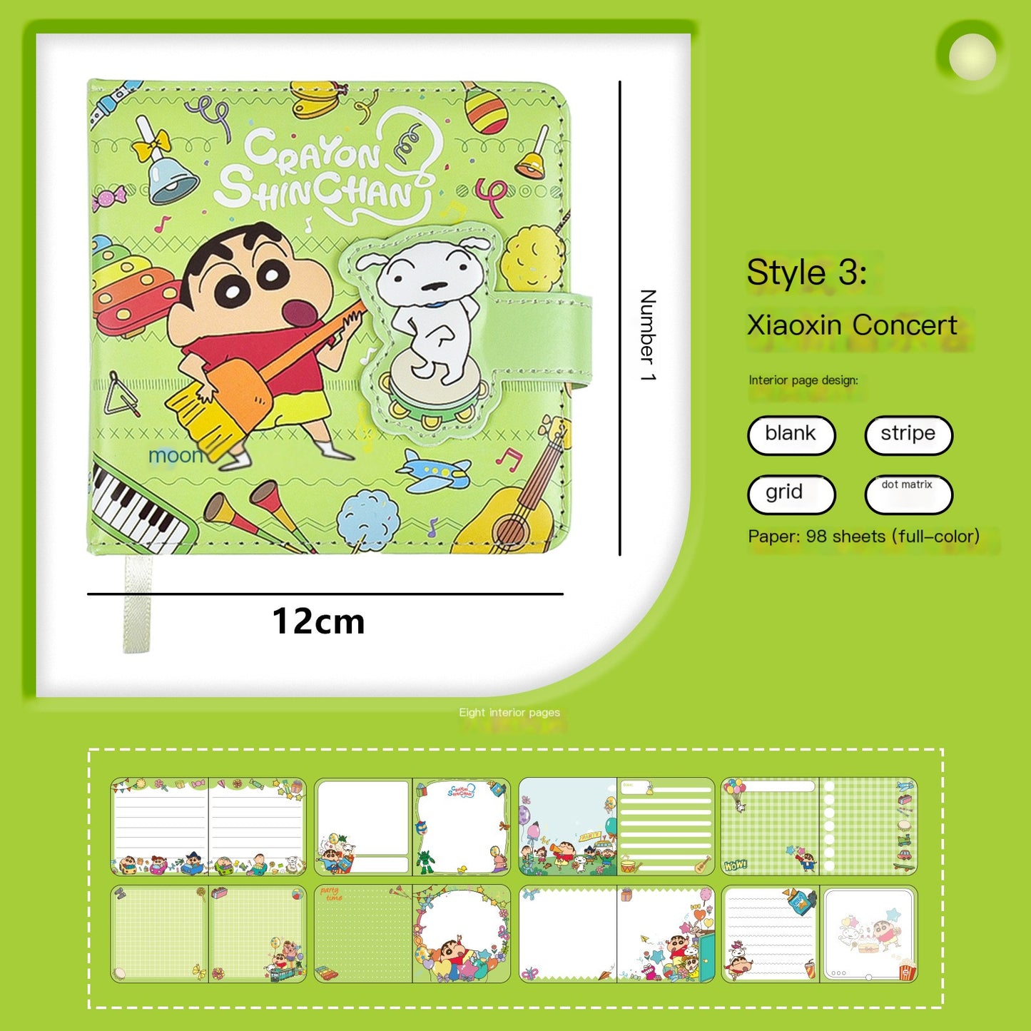 Официальный блокнот Crayon Shin-chan с магнитной отделкой из искусственной кожи – журнал с милыми мультфильмами для студентов и коллекционеров