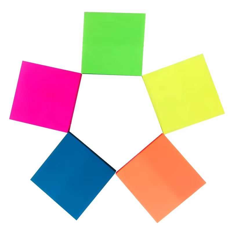 Blocco note adesivo in PET trasparente personalizzato all'ingrosso | Blocchi promemoria colorati riutilizzabili da 3x3 pollici per ufficio e scuola