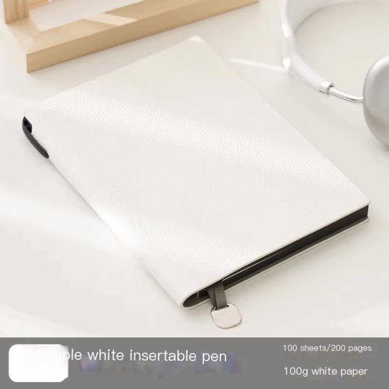 A5 Custom Logo Notebook Diary | Hardcover Soft Leather Journal with 100 Sheets, Metal Pendant & Pen Holder | Thread-Bound Corporate Gift Stationery