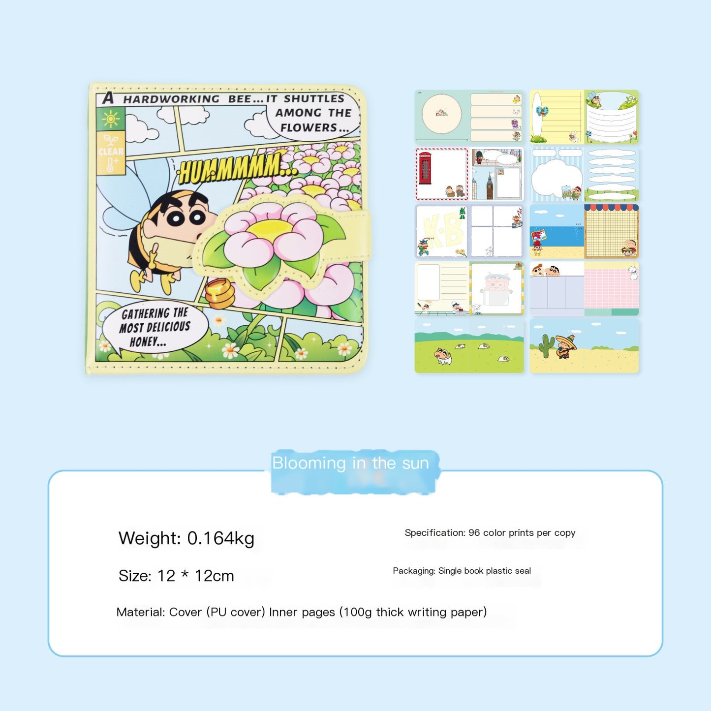 Официальный блокнот Crayon Shin-chan с магнитной отделкой из искусственной кожи – журнал с милыми мультфильмами для студентов и коллекционеров