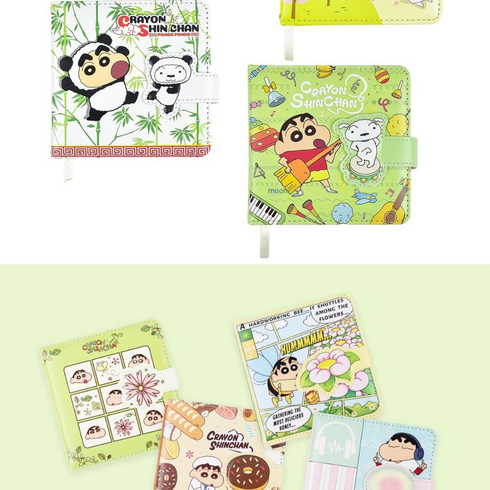 Официальный блокнот Crayon Shin-chan с магнитной отделкой из искусственной кожи – журнал с милыми мультфильмами для студентов и коллекционеров
