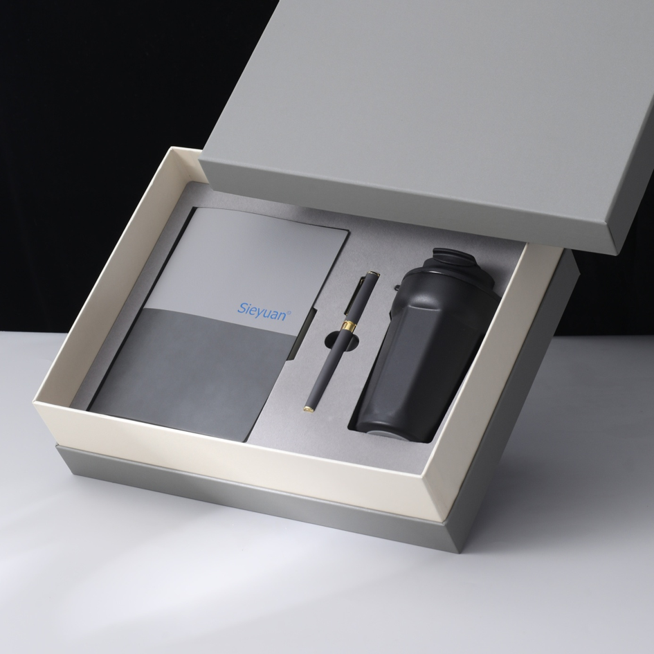 Custom Business Gift Set | PU Leather Notebook Pen and Thermos Cup Combination for Corporate and Promotional Gifts
