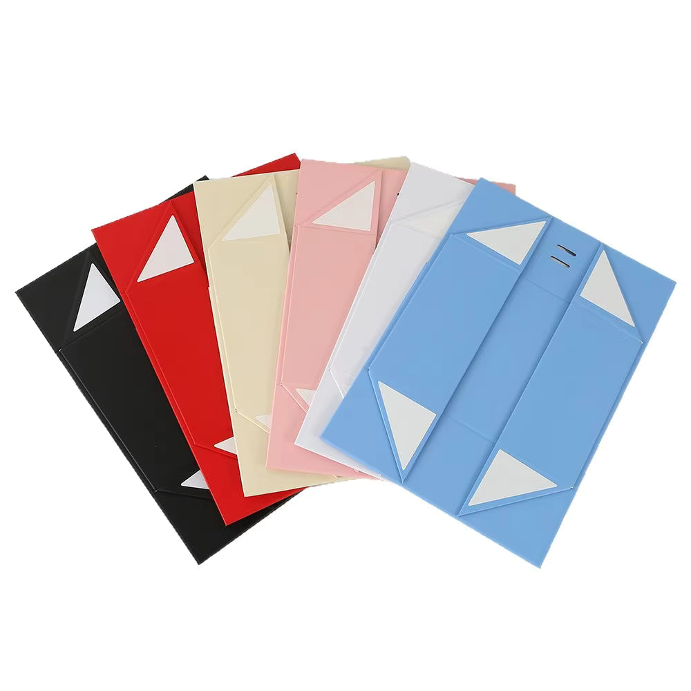 Boîte-cadeau magnétique pliante transfrontalière avec ruban à nœud et poignée – Boîte de rangement extérieure de luxe vide en stock