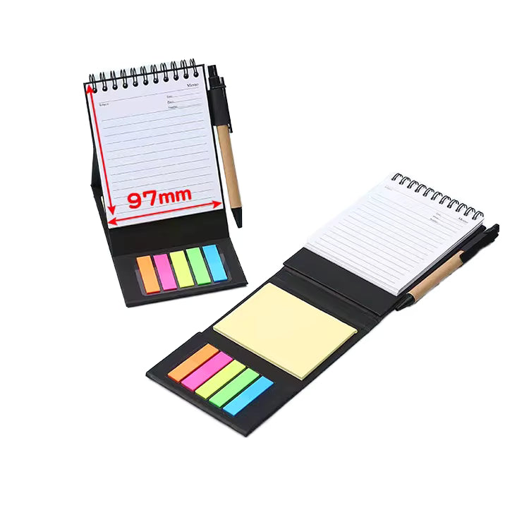 Черно-белые кубические липкие заметки с прозрачной магнитной коробкой, настольный блокнот нестандартного размера