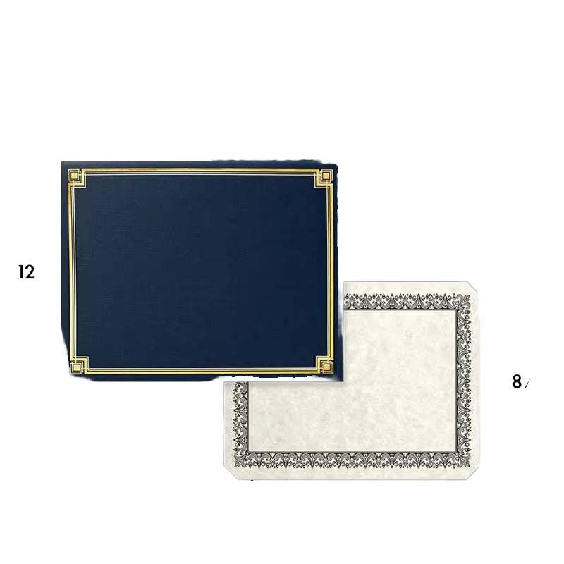 Nautical Blue Presentation Folder with Gold Foil Certificate Holder 9 1 2 x 12