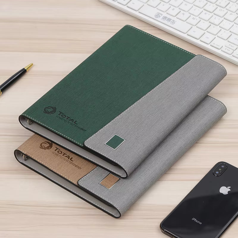 Custom PU Leather A5 Loose-Leaf Notebook | Hardcover Refillable Journal | Custom Logo & Gift Box Available