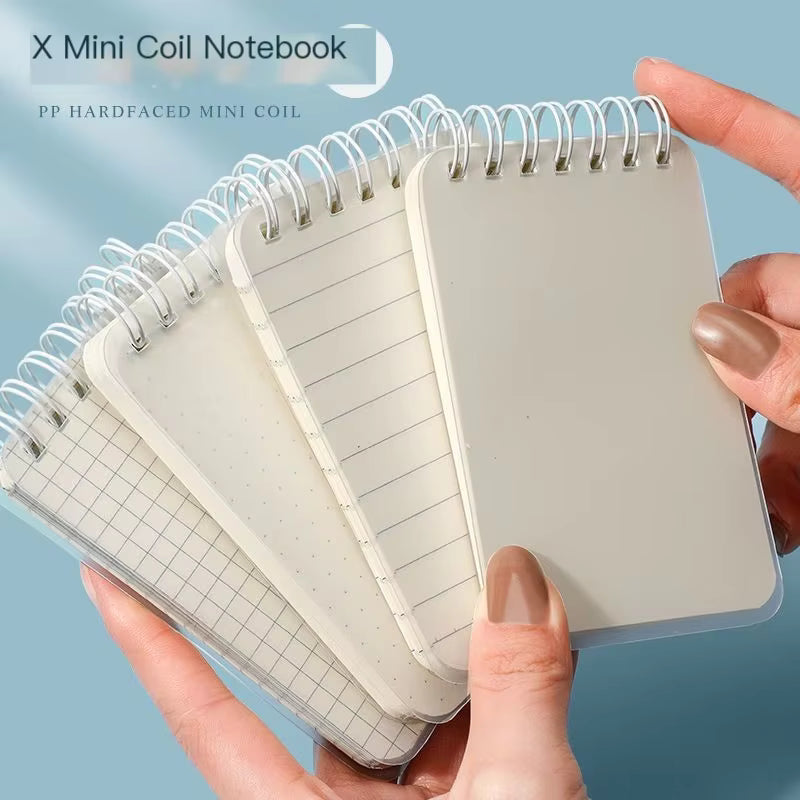 Mini A7 Üst Spiral Defter Cep Bobin Kitap PP Kapak Çocuklar Öğrenciler için Taşınabilir Not Defteri Okul Ofis