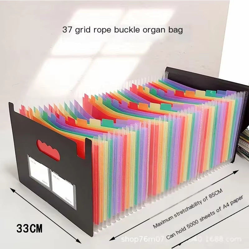 A4 Rainbow 13포켓 확장 파일 폴더 | 탭이 있는 다채로운 아코디언 문서 정리 | PP 내구성 사무실 서류 보관