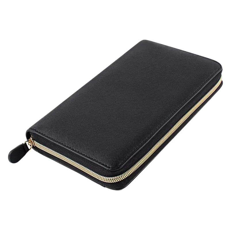 Cartera planificadora de presupuesto mensual con pestañas A6 | Carpeta de sobres de cuero para efectivo con sistema completo de administración de dinero