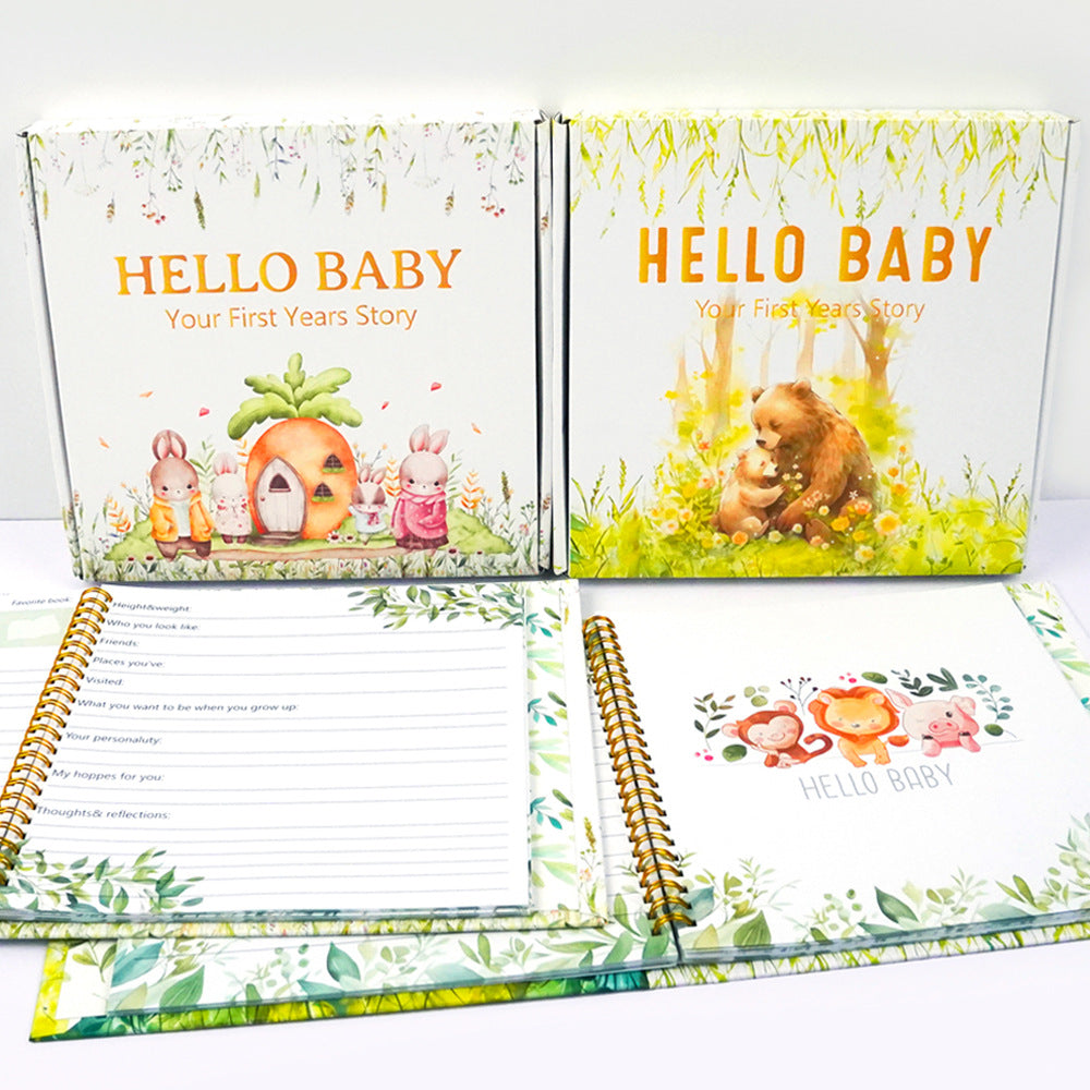 Custom Baby Memory Book Set – Baby Board Book Keepsake Journal with Gift Box