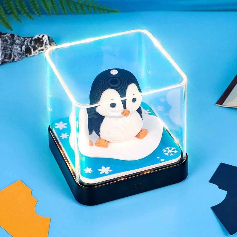 Penguin 3D Memo Pad | Antarctic Paper Sculpture Sticky Notes Desk Calendar & Creative Gift
