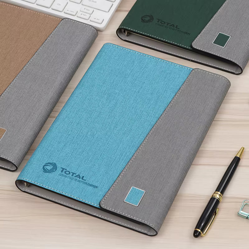 Custom PU Leather A5 Loose-Leaf Notebook | Hardcover Refillable Journal | Custom Logo & Gift Box Available