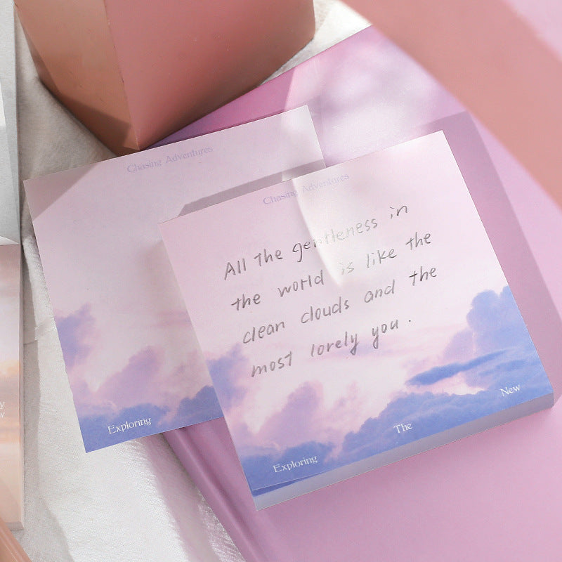 Cosmic Frequency Sticky Notes | 80x80mm 100 Sheets Aesthetic Memo Pad Set for Study and Office