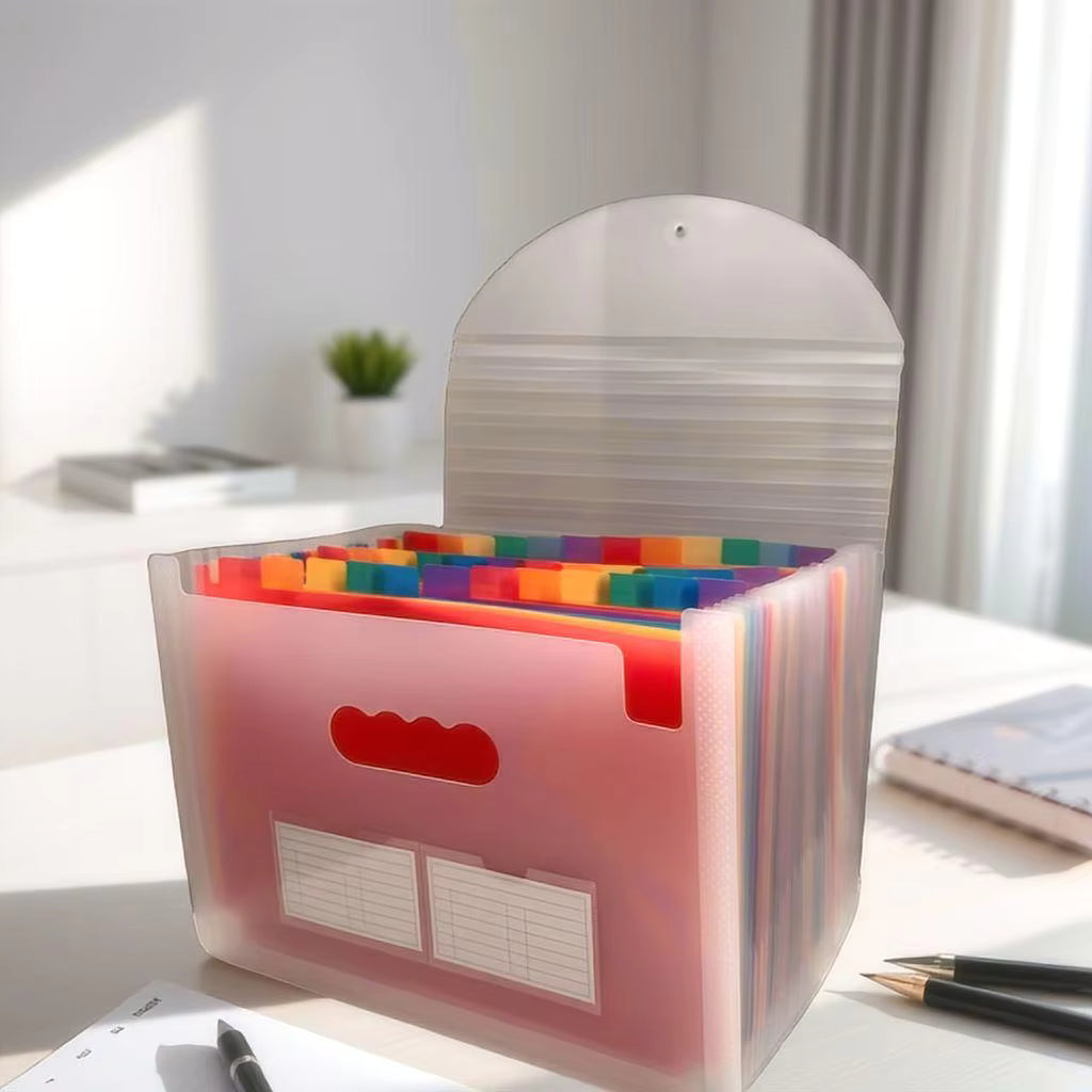 A4 Rainbow 13포켓 확장 파일 폴더 | 탭이 있는 다채로운 아코디언 문서 정리 | PP 내구성 사무실 서류 보관