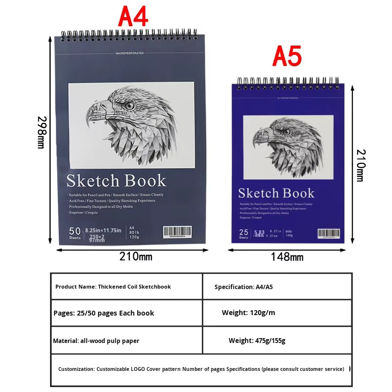 Factory Direct A4 A5 Gouache-Skizzenbuch, leeres Zeichenbuch für Kunststudenten, anpassbar im Großhandel