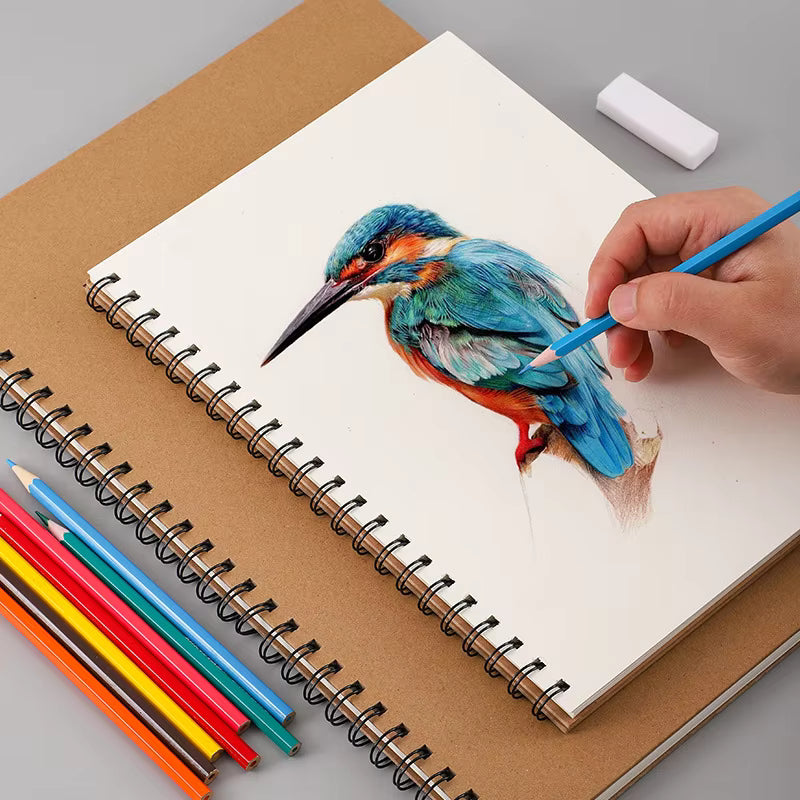 Professionelles A4-Spiral-Skizzenbuch, Kunstzeichnungs-Notizbuch für Studenten, Gouache und Malerei