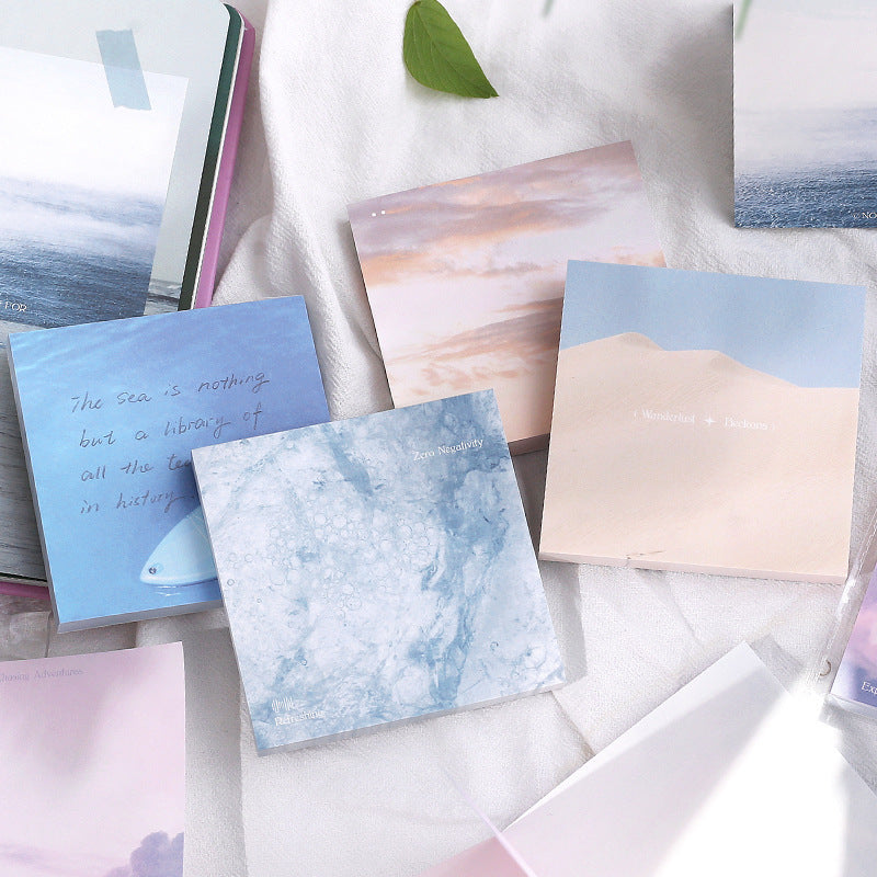 Cosmic Frequency Sticky Notes | 80x80mm 100 Sheets Aesthetic Memo Pad Set for Study and Office