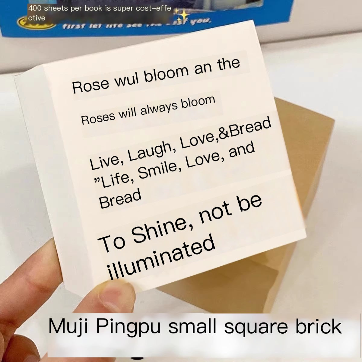 INS Толстый блок для заметок | Разрывной пустой блокнот на 400 листов для учебы и офиса