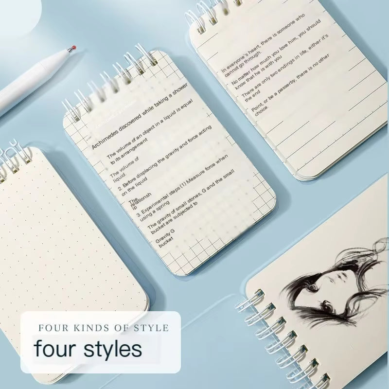 Mini A7 Üst Spiral Defter Cep Bobin Kitap PP Kapak Çocuklar Öğrenciler için Taşınabilir Not Defteri Okul Ofis