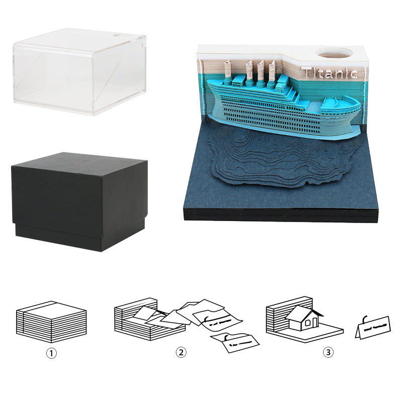 Titanic 3D Memo Pad | Creative Paper Sculpture Sticky Notes Gift & Collectible Stationery
