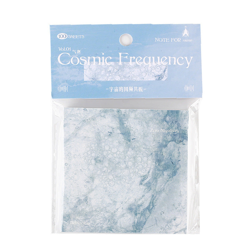 Cosmic Frequency Sticky Notes | 80x80mm 100 Sheets Aesthetic Memo Pad Set for Study and Office