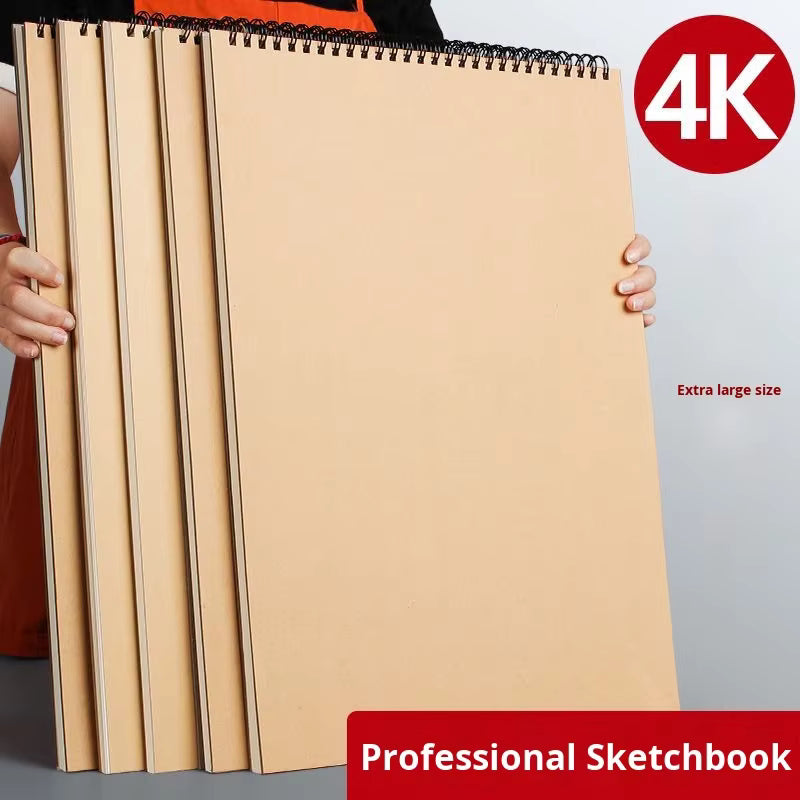 4K 超大螺旋素描本精裝 160 克厚繪畫紙適合藝術學生水粉和素描