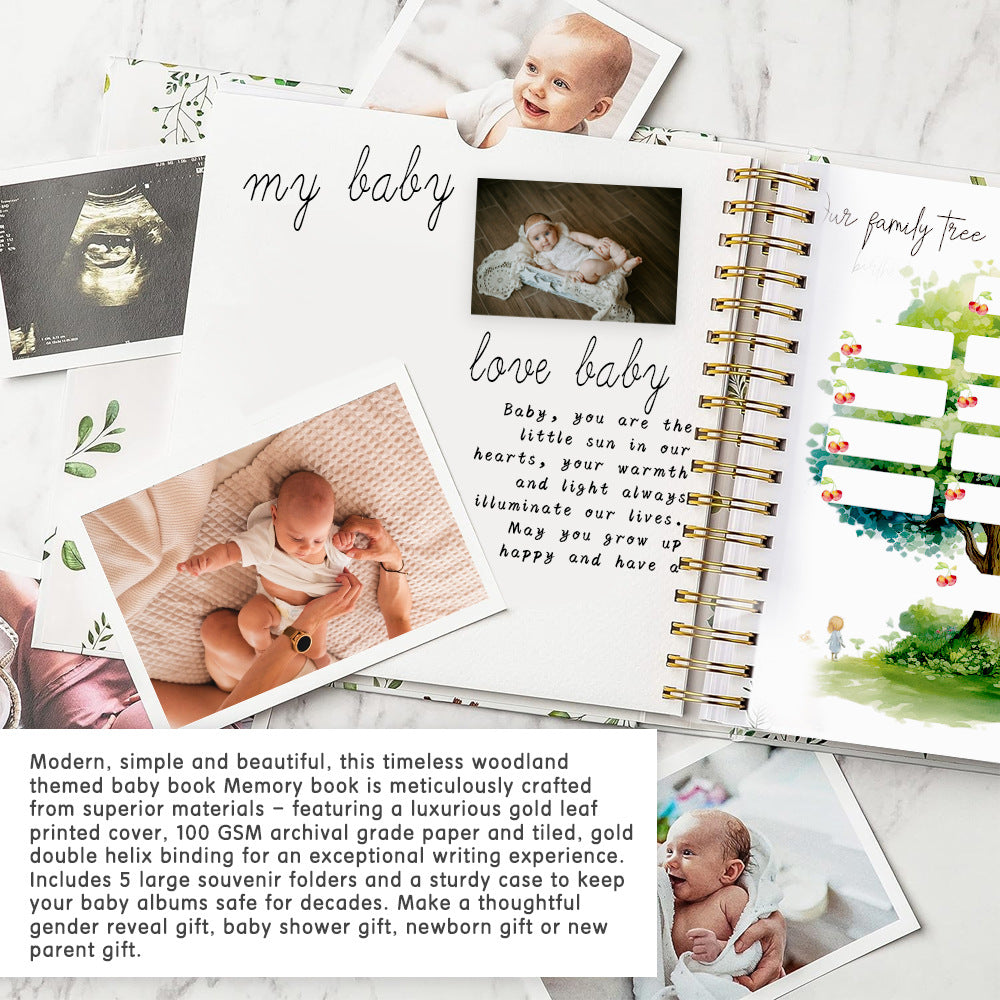 Custom Baby Memory Book Set – Baby Board Book Keepsake Journal with Gift Box