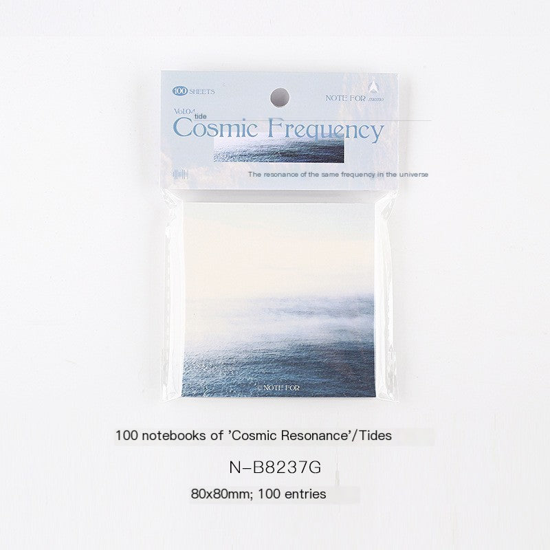 Cosmic Frequency Sticky Notes | 80x80mm 100 Sheets Aesthetic Memo Pad Set for Study and Office