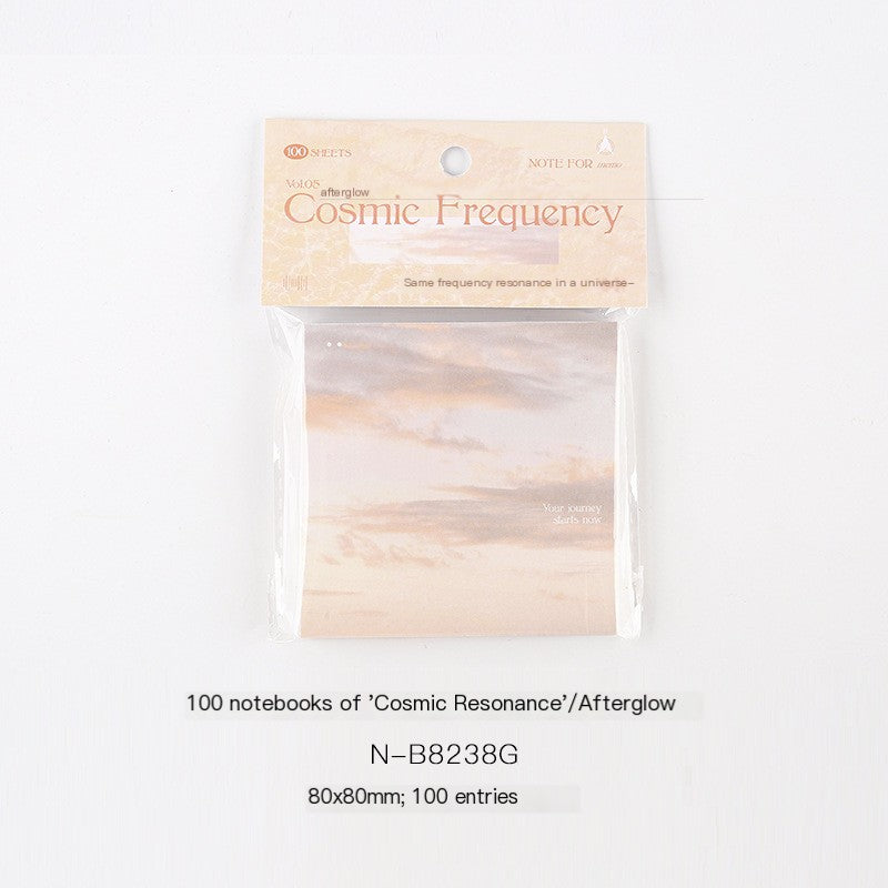 Cosmic Frequency Sticky Notes | 80x80mm 100 Sheets Aesthetic Memo Pad Set for Study and Office