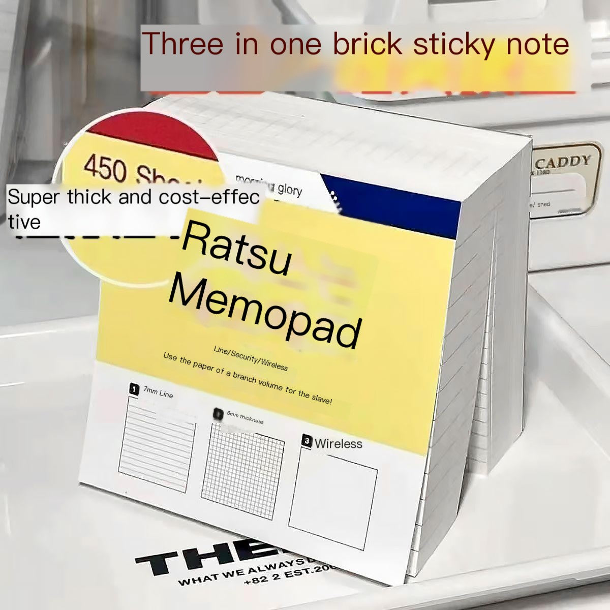 INS Толстый блок для заметок | Разрывной пустой блокнот на 400 листов для учебы и офиса