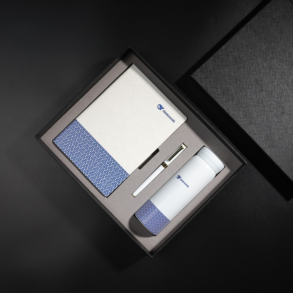 Custom Business Gift Set | PU Leather Notebook Pen and Thermos Cup Combination for Corporate and Promotional Gifts