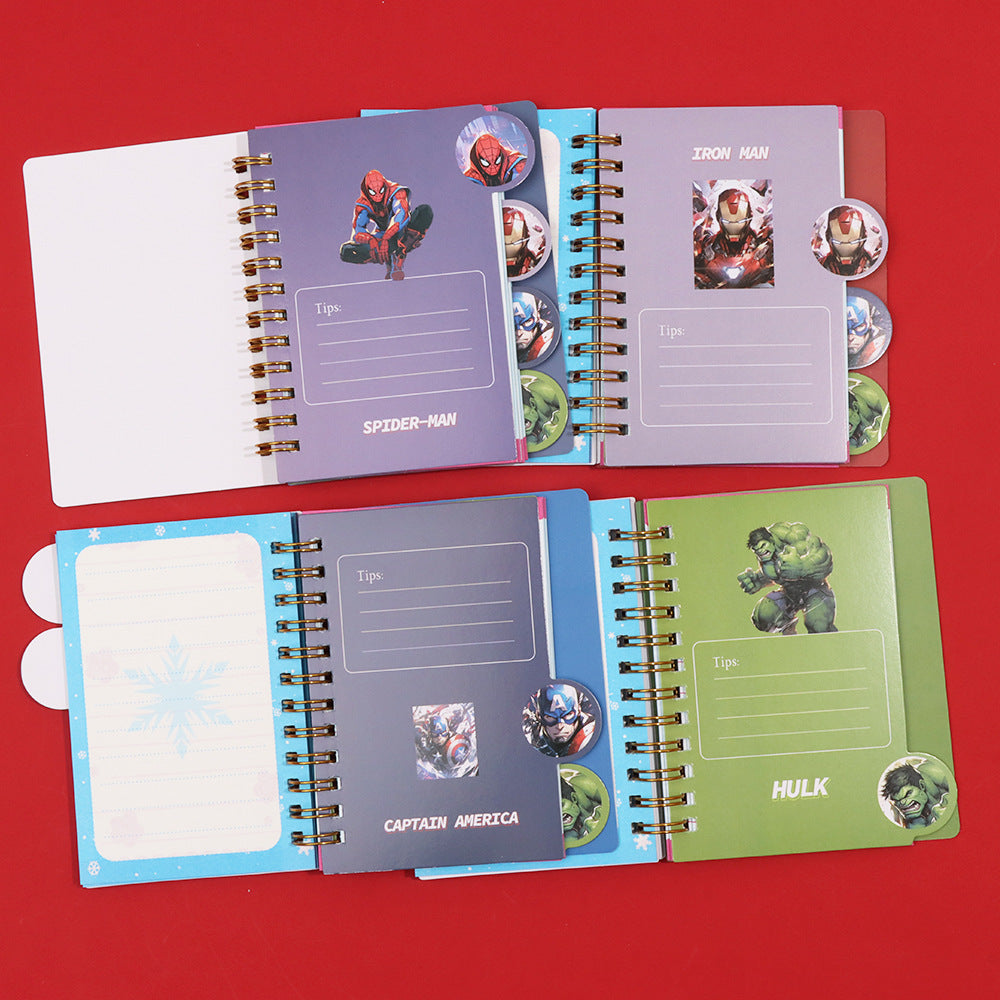 Mini taccuino a spirale dei supereroi Marvel – Diario da 100K di Spider-Man, Iron Man, Capitan America e Hulk per studenti