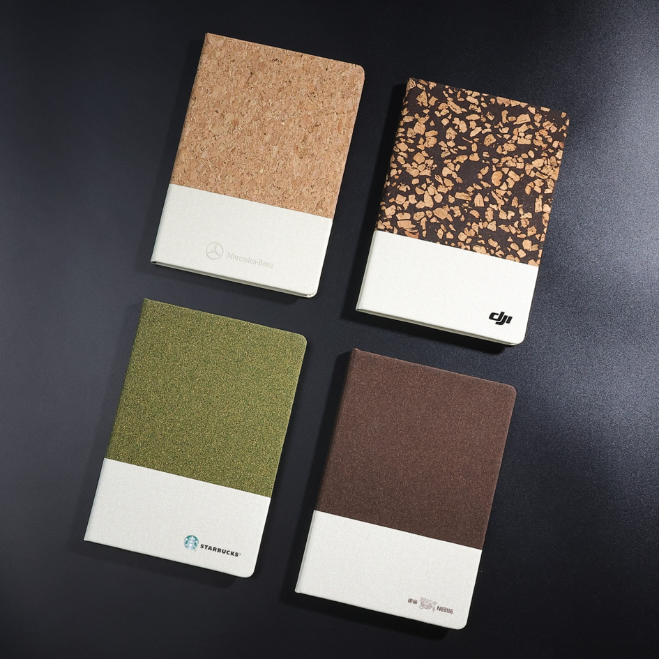 Eco-Friendly Cork and PU Leather Notebook Gift Set | Sustainable Journal Pen Cup Combination for Corporate and Business Gifts