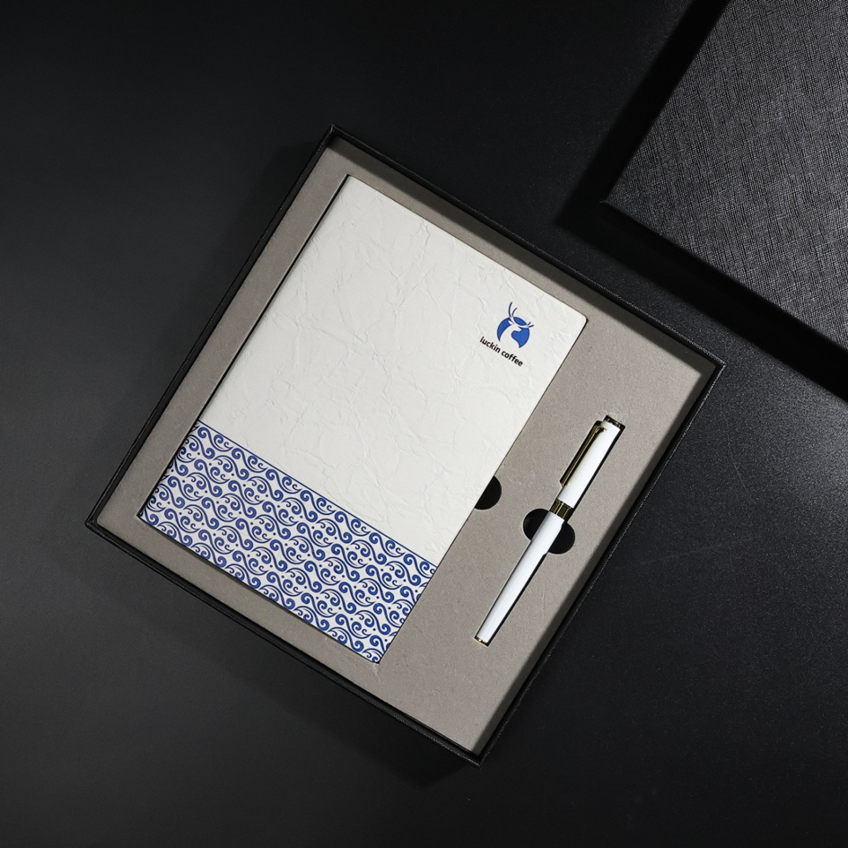 Luxury Chinese Cultural Gift Set | Custom Notebook Brass Pen USB Bookmark Box for Corporate and Souvenir Gifts